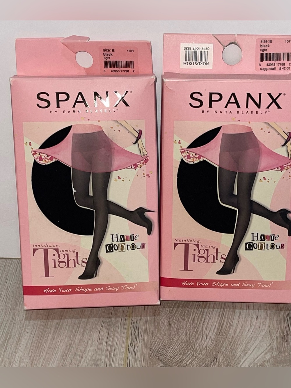 NEW 2 Pair SPANX Black Tights Stockings Size E - Picture 1 of 5